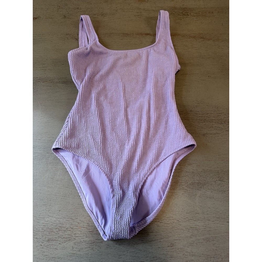 aerie Lilac Textured One-Piece Swimsuit